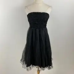 美品 MERCURYDUO ストラップレスチュールドレス レース お呼ばれ 上品