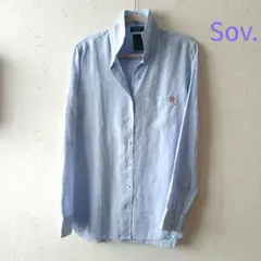 美品　Sov.　麻　リネン100%　 シャツブラウス　 フリーサイズのサムネイル