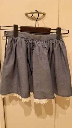 タルティーヌエショコラデニム風スカート 120サイズ レース付き