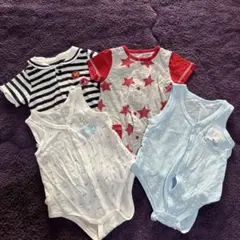 西松屋のベビー肌着　半袖ロンパース4点セット