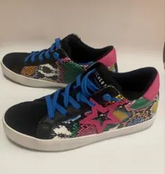 SKECHERS スネークスキン 本革　スニーカー マルチカラー　完売モデル