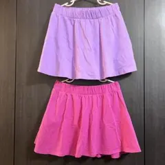 GAP kids 140 紫 ピンク インナーパンツ付き スカート 2セット