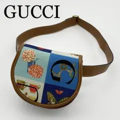 【希少】GUCCI ウエストポーチ　グッチシモ　マルチカラー　キャンバス×レザー