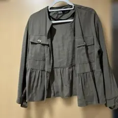 値下げ！ZARA オリーブグリーン カジュアルジャケット S
