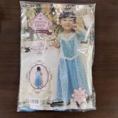 新品クリスタルドレス　キッズ　エルサ風　ドレス　水色　110-130 プリンセス