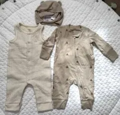 【新品・未使用】【GAP】0-3monthベビー服　カバーオール 3点セット