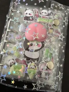 キラキラ星 6穴 シール帳 バインダー A7 完成品 シール お裾分け