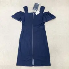 新品❤️ IMAGE デニムワンピース　オフショル　ネイビー　Lサイズ　ベルト付き