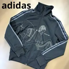 【希少】adidasオリジナルス　 トラックジャケット　ブラックM デッサン