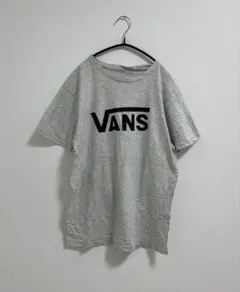 VANS グレー ロゴ プリントTシャツ