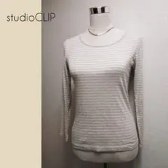 CLIP  ロングボーダーTシャツ　ベージュ