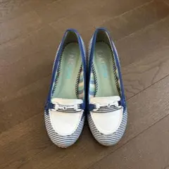 ELLE SPORT ストライプ フラットシューズ23.5