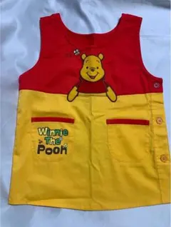 【美品】ウィニー・ザ・プー エプロン 赤/黄色　サイズ110