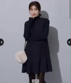 Apuweiser-riche ペプラムミニジャンスカ　ブラック　1 ラメ