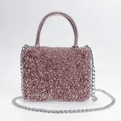 アンテプリマ　ミニ ワイヤーバッグ シルバーピンク