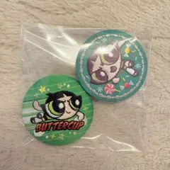 パワーパフガールズ　刺繍缶バッチ　バターカップ　2点セット