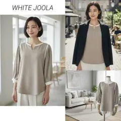 WHITE JOOLA 配色ブラウス 通勤 オフィスのサムネイル