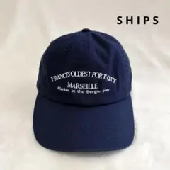 SHIPS シップス 刺繍 ロゴ キャップ 帽子 ネイビー