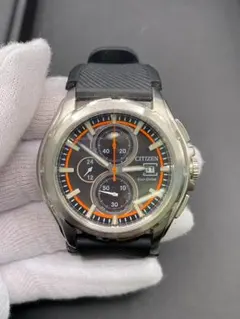 【美品】CITIZEN シチズン エコドライブ クロノグラフ 稼働品