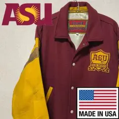 【USA製】ASU Sun Devils アリゾナ大学 スタジャン 本革 古着