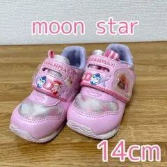 【14cm】moon star アンパンマン　キッズスニーカー ピンク　女の子