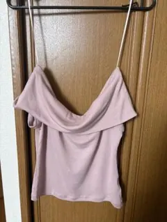 新品オフショルダー ピンク トップス