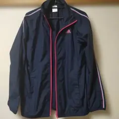 adidas ネイビー ピンク ウィンドブレーカー M