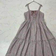 axes femme kawaii 花柄 キャミソール ひざ丈 ワンピース M