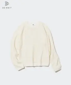 3D KNIT アイボリー ニットセーター 長袖