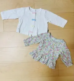 コンビミニ　トップスとカーディガンのセット　70