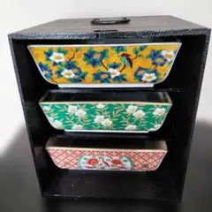 未使用　高島屋 特選陶器 三段盛鉢有田焼 角鉢 第一陶器 和光園 明宝窯