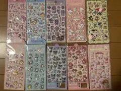 ボンボンドロップシール他10枚セット、サンリオ、しんちゃん