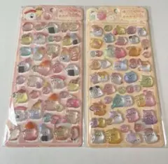 ⑧おばけーぬ　ボンボンドロップシール風うるちゅる　おばけシール 2枚set 赤黄