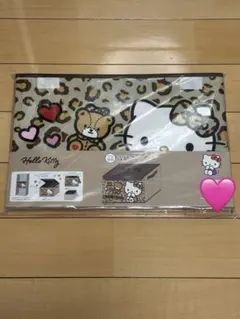 ハローキティ ヒョウ柄 フタ付き収納ボックス　しまむら