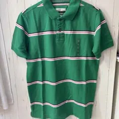 UNIQLOサーフカノコ ボーダーポロシャツ 半袖 メンズM 54グリーン