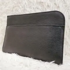 美品 アニアリ aniary クラッチバッグ セカンドバッグ ウエーブレザー 黒