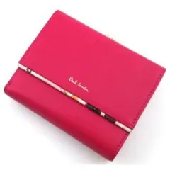 新品 ポールスミス デイジー 花柄エンボスレザー 二つ折りがま口財布