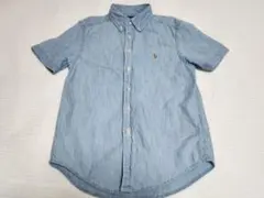 ラルフローレン　半袖ボタンダウンシャツ 　デニムブルー　140㎝