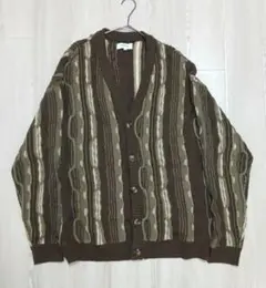 90s-00s ストライプ総柄カーディガン Y2K