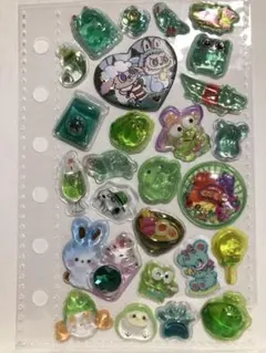 ⑳【グリーン系】立体シール まとめ売り おすそ分け シール交換