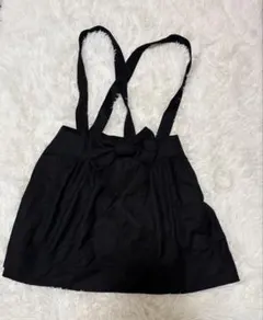 Barbie バービー サスペンダー付きスカート リボン ミニスカート黒Mサイズ