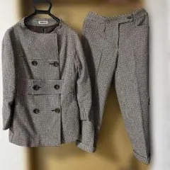 チェック柄ダブルブレストセットアップ