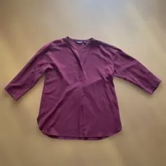 ユニクロ レーヨンブラウス 七分袖 ボルドー Mサイズ　UNIQLO