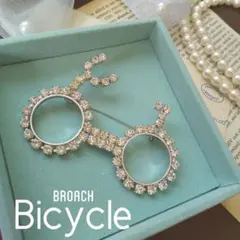 ラインストーン 自転車 バイシクルブローチ 乗り物 サイクリング バイク