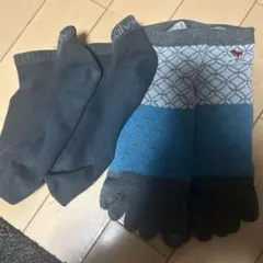 カルバンクライン5本指ソックス2足セット グレー 青