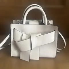 2Wayノットレザートートバッグ［tr414］　グレイル　リボン　鞄　アイボリー