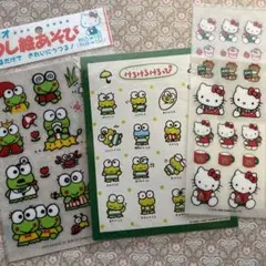 サンリオ　キティ　けろけろけろっぴ　シール 3種　昭和レトロ