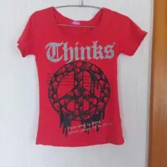レッド スカルプリント 半袖Tシャツのサムネイル