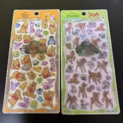 プチドロップステッカー　プーさん　バンビ　プチドロ　　ディズニー　新作　第二弾