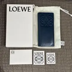《美品》LOEWE 長財布 ネイビー アナグラム　メンズ　レディース使い◎ 箱有のサムネイル